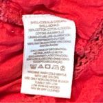 Free People Boho Bell-Sleeve Peasant Top Blouse Red Lace Inset Tie Neck – Size M Photo 4