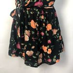 Red Dress Boutique Boutique Ninexis Black Floral Surplice Wrap Short Sleeve Romper S Photo 7