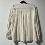 Current Air  Bohemian Cream Button Front Long Sleeve Blouse Size L 100% Rayon Photo 6