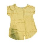 Terzo Millennio Italian Linen Button Back Top Size Small Yellow Photo 0