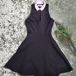 Likely  Fit & Flare White Collar Black Dress Photo 0