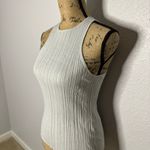 Madewell NWT Signature Shimmer Knit Cutaway Sweater Tank Silver Size S Ribbed Photo 1