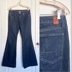 Martin + Osa • vintage y2k flare jeans dark wash low rise trouser cuff wide leg Blue Size 28 Photo 1