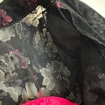 Vintage Velvet Burnout Asian Style Midi Dress WhimsiGoth Y2K Size Small Black Photo 5