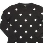 J.Crew NWT Everyday Cashmere Crewneck Sweater in Black Sequin Polka Dots L Photo 1