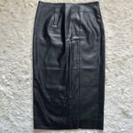 ROTATE Birger Christensen Skirt Leeds Pencil Midi Faux Leather Logo Black 8 Photo 3
