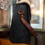 VINTAGE 1990'S BRIZA CLASSIC BROWN AND BLACK VEGAN LEATHER CROSSBODY PURSE Photo 5