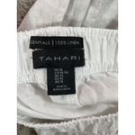 Tahari NWOT XL White Linen Cropped Wide Leg Lounge Pants Elastic Waist Beach Sun Photo 6