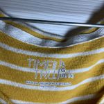 Time & Tru  Mustard Yellow Striped 3/4 Sleeve Knit Top L Photo 1