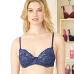 Adore Me Adored By Women's Chelsey Unlined Underwire Bra Lace Navy Blue 34C NWT Photo 6