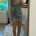 Windsor  Green Mini Dress Satin Photo 0