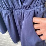 Illa Illa  Women's l Blue Long Sleeve Romper M Lace Trim V-Neck Casual One-Piece Photo 5