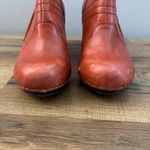 Anthropologie Schuler & Sons Philadelphia Leather Clog Ankle Bootie Heels Orange Photo 3