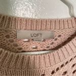 Loft  Crewneck Sweater Light Pink Loose Knit Photo 11
