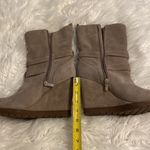 Arturo Chiang  Leather Boots size 9 excellent condition wedge heel 4” color gray Photo 6