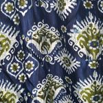 Avenue  Green & Blue Floral Satin V Neck 3/4 Sleeve Tie Back Knee Length Dress 20 Photo 6