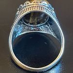 Natural oval tigers eye stone S925 silver ring size 9 Photo 3