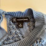 I.N.C. Women's Blue Sweater with silver metallic threads. Size Medium. Blue Photo 3
