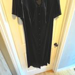 Fashion Bug Vintage Black Velvet Midi Dress with Back Tie Detail Size 20 Whimsigoth Romantic Photo 7