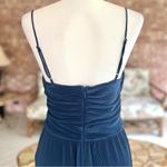 ASTR  The Label Jumpsuit Blue Pleated Cutout Wide Leg Cropped M Cocktail Party Photo 9