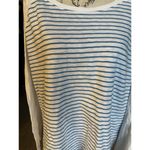 J.Crew Women's Plus Raglan Girlfriend Crewneck Long-Sleeve Blue White 3XL Photo 3