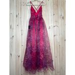 Lulus NWT  Romance That Wows Magenta Floral Print Organza Maxi Dress Prom Sz XS Photo 5