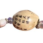 Multicolor Beaded Bracelet Memory Floral Chinese Script Designs Adjustable Photo 1