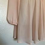 Candie's Candie’s Light Pink Long Sleeve Button Down Sheer Lace Peasant Mini Dress Small Photo 13