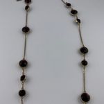 Gold Chain Purple Gem Costume Necklace 16” Long Women’s Photo 5