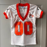 Hooters Girl Vintage Football Jersey Tuscon Arizona White Orange XS Server Bar Photo 0