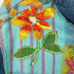 Susan Bristol Vintage Bright Hand Painted & Embroidered Floral Jean Jacket Retro Photo 5