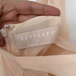 Keepsake Peach Chiffon Crisscross Neck Maxi Dress Size S Pink Photo 2