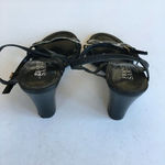 Franco Sarto Leather Wedge Sandal Ankle Strap Black Womens Size 6M Shoes Photo 5