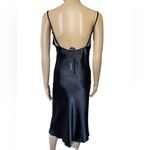 Bebe NEW Black Silky Satin Luxury Cowl Neck Midi Slip Dress Photo 4