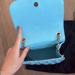 Versace NWOT  Teal Quilted Patent Leather Virtus Crossbody Bag Photo 3