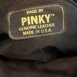 Vintage 1980s Bags By Pinky Genuine Leather Flower Applique Shoulder Bag Purse Black Photo 8