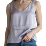 Talbots Vintage  Silk Top Womens 4 Petites Lavender Empire Waist Satin Soft Glam Photo 0