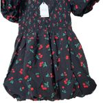 English Factory Black Cherry Print Smocked Mini Dress Medium NWT Photo 4