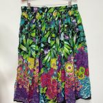 Take Two PXL Floral Midi Skirt Elastic Waist Lightweight Colorful Tropical Boho Black Size undefined Photo 4