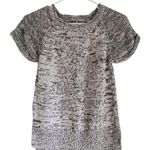 Halston Heritage T-shirt Knit Sweater Short Sleeve Blouse XS Women Grey Cotton Photo 0