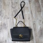 Michael Kors Brandi Top Handle Satchel Black Leather Gold Chain Crossbody Medium Photo 3