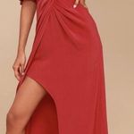 Keepsake The Label ‘No Love’ Washed Red Knotted Vneck Kimono Sleeve Maxi Dress Size M Photo 3