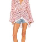 Rococo Sand Candy Blouse Pink Paisley Metallic Long Sleeve Size Medium Photo 0