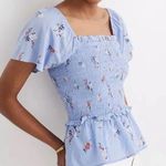 Madewell Smocked Flutter-Sleeve Top in Aloha Floral Size XS NWT Photo 0