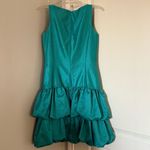 ABS Allen Schwartz ABS by Allen Schwartz Teal Taffeta Bubble Hem Party Dress Size 6 USA Made Retro Photo 5