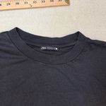 ZARA  Black Lightweight Long Sleeve Crew Neck T-shirt Top Size Small Photo 4