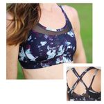 Lululemon Navy Watercolor Get Down Sports Bra Static Blossom Sz 4 Photo 7