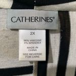 Catherines  Womens Plus Size 2X Multicolor Stripe Drape Open Front Cardigan Photo 3