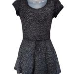 One Clothing Metallic Shimmer Romper Short Sleeve Wide Leg Black Silver Sz Small Photo 0