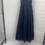 Anthropologie Crown and Ivy Tiered Sleeveless Tank Maxi Dress XL Blue Smocked Ruffle Cotton Photo 6